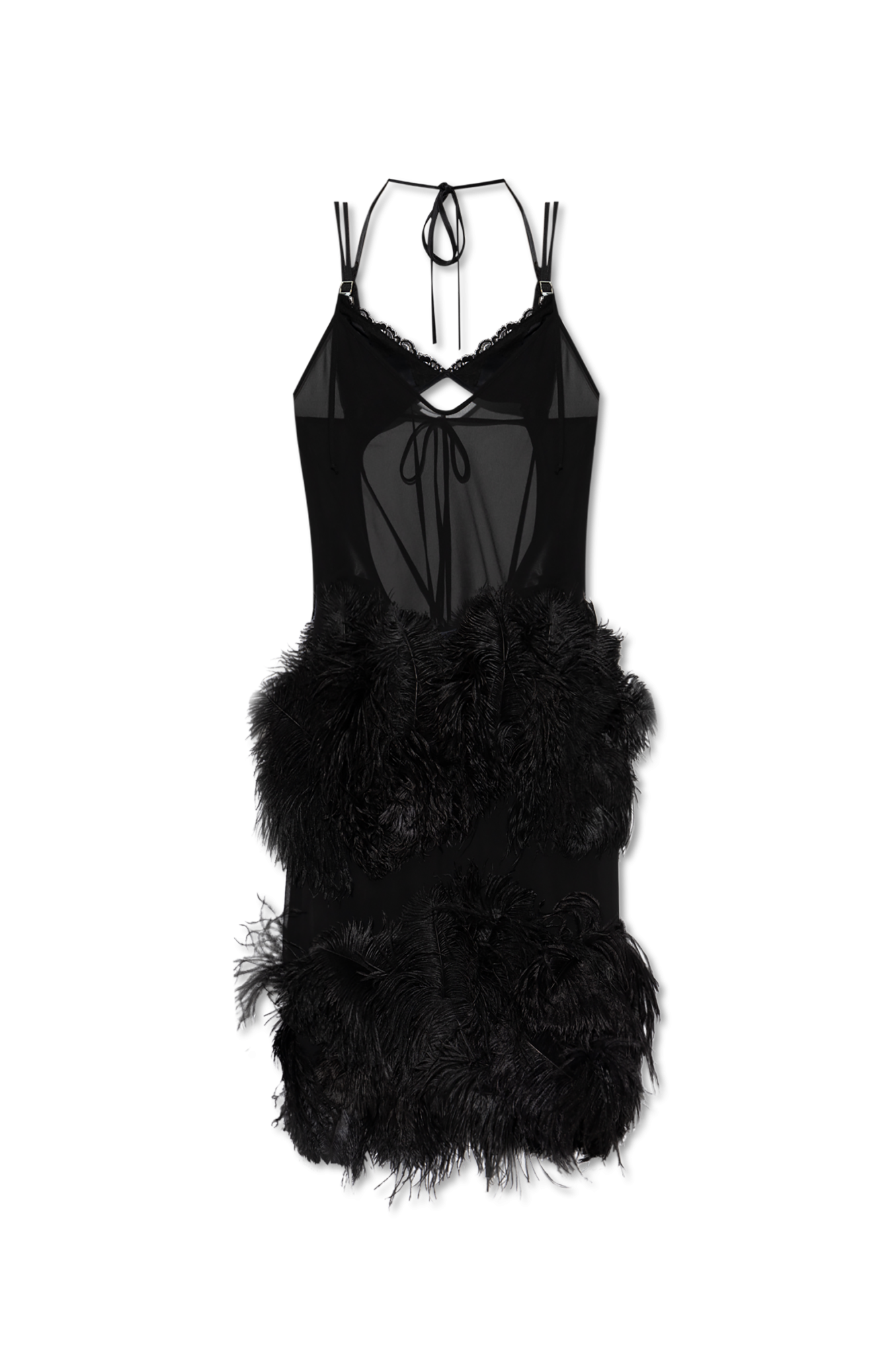 Black Dress with Ostrich Feathers The Attico - Vitkac GB